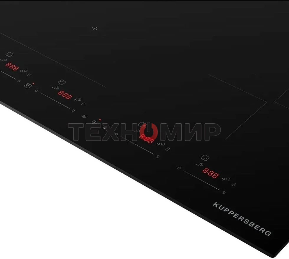 Варочная панель Kuppersberg ICI 616 60 см, индукция, High-Tech, inverter, прямой край, 9 уровней мощности, бустер, Stop and Go, Bridge zone, автоматическое отключение, таймер, индикатор остаточного тепла, сенсорное/слайдерное управление, черный