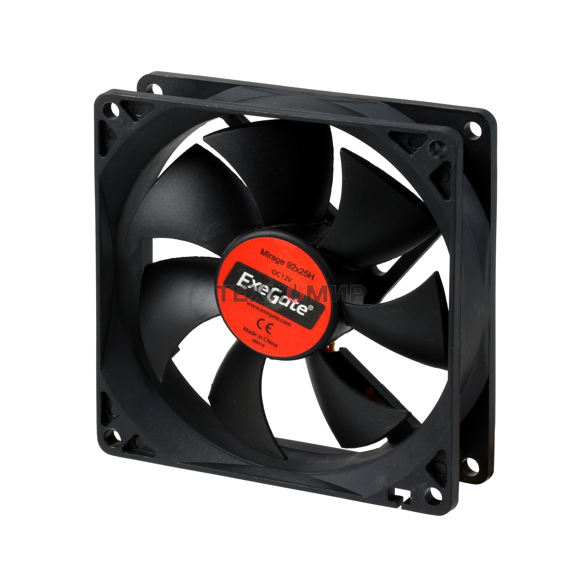 Вентилятор для корпуса ExeGate EX09225H3P черный, 92 мм, 2000 об/мин, 27 дБ, 3 pin