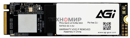 Накопитель SSD AGI AI198, 256Gb, PCIe 3.0 x4, M.2 2280, NVMe, R/W 1936/1217