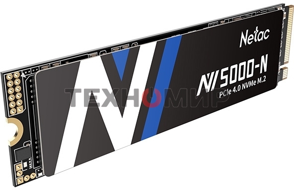 Накопитель SSD Netac NV5000 Pro, 500Gb, M.2 2280, PCIe 4.0 x4, NVMe, R/W 4800/2700, с радиатором