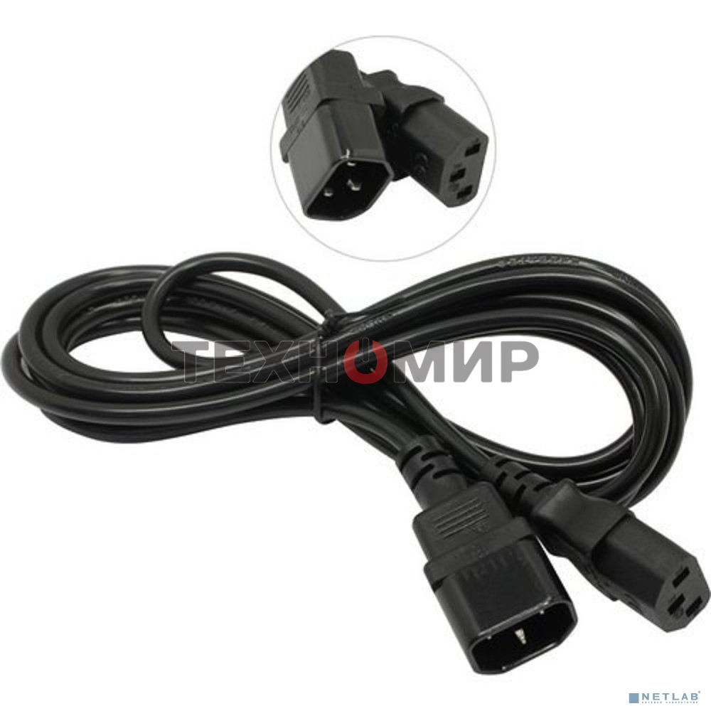 Кабель монитор-компьютер (UPS->уст-во) ExeGate Power EC-3P (С13->С14) VDE-250V-3*0,5-CU, 6A, 3м