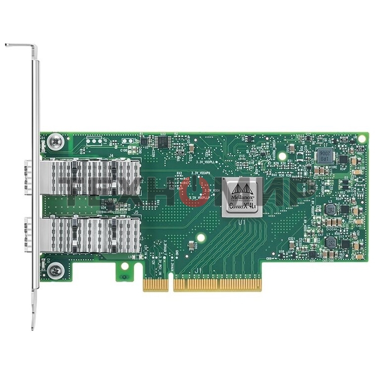 Сетевая карта ConnectX-4 Lx EN network interface card, 25GbE dual-port SFP28, PCIe3.0 x8, tall bracket, SR-IOV, TCP/UDP, MPLS, VxLAN, NVGRE, GENEVE, iSER, NFS RDMA, SMB Direct, ROHS R6