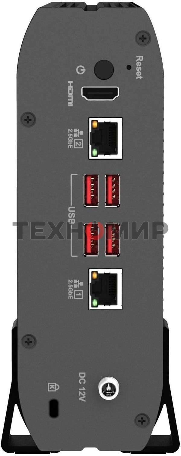 Сетевое хранилище SMB QNAP TS-410E-8G NAS fanless 4 2.5 SSD trays. Intel Celeron J6412 4-core 2.0-2.6 GHz, 8 Gb RAM (max), 2x2.5 GbE, 4xUSB 3.2 Gen 2 (10Gbps),1xHDMI