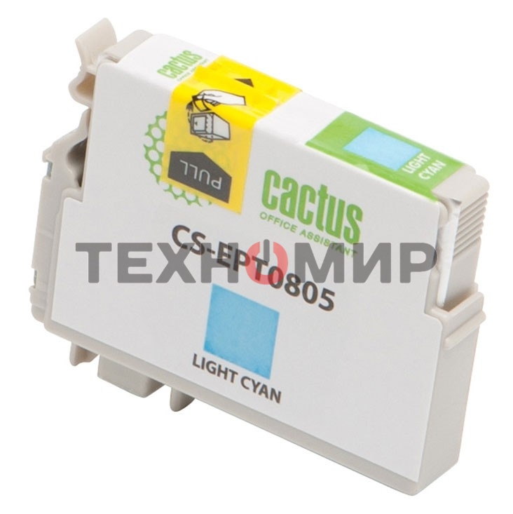 Картридж струйный Cactus CS-EPT0805 светло-голубой (11,4 мл) для Epson Stylus Photo P50/PX650/PX660/PX700/PX700W/PX710/PX710W/PX720/PX720WD/PX800/PX800FW/PX810/PX810FW/PX820/PX820FWD/R265/R285/R360/RX560/RX585/RX685