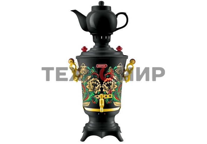 Самовар Centek CT-0093 черный/хохлома