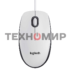 Мышь проводная Logitech M100 белый, 1000 dpi, USB, кнопки - 3