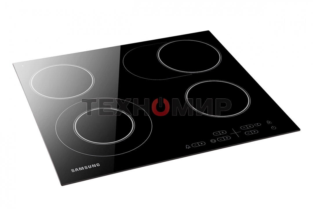 Встраиваемая электрическая варочная панель Samsung NZ64T3516AK/WT, 55 х 575 х 505 мм, стеклокерамика, скошенный край, черный