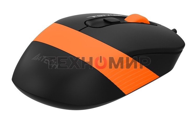 Мышь проводная A4Tech Fstyler FM10 черный/оранжевый, 1600 dpi, USB, кнопки - 4