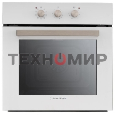 Встраиваемая электрическая духовка Schaub Lorenz 59.5х59.5x61 см, 58л, 9 режимов работы, механические переключатели, механический таймер, белая эмаль/ручки цвета нержавеющая сталь