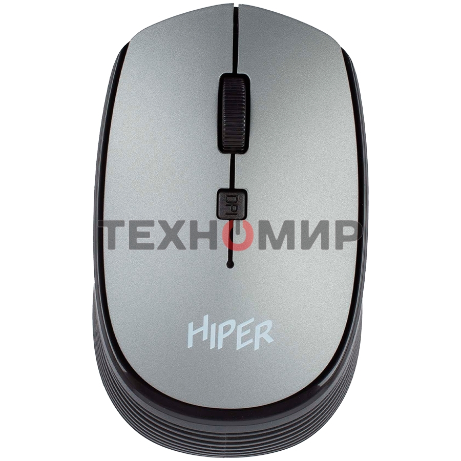 Мышь беспроводная HIPER HOMW-081 серый, 1600 dpi, радиоканал, USB, кнопки - 4