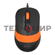 Мышь проводная A4Tech Fstyler FM10 черный/оранжевый, 1600 dpi, USB, кнопки - 4