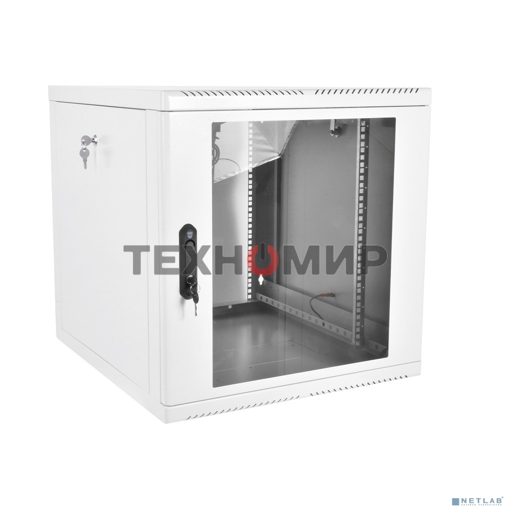 Шкаф телекоммуникационный настенный разборный 9U (600 × 520), съемные стенки, дверь стекло