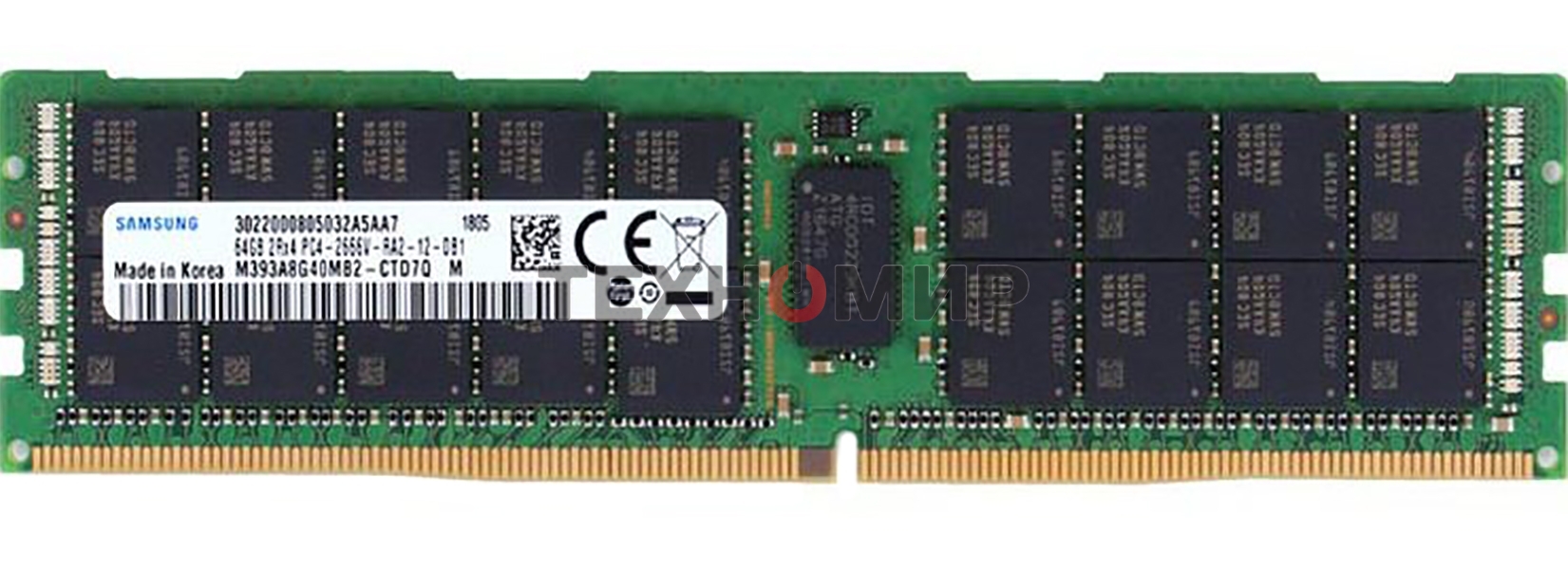 Оперативная память Samsung, DDR4, 64GB (1x64 GB), 3200 MHz, CL22, ECC, RDIMM