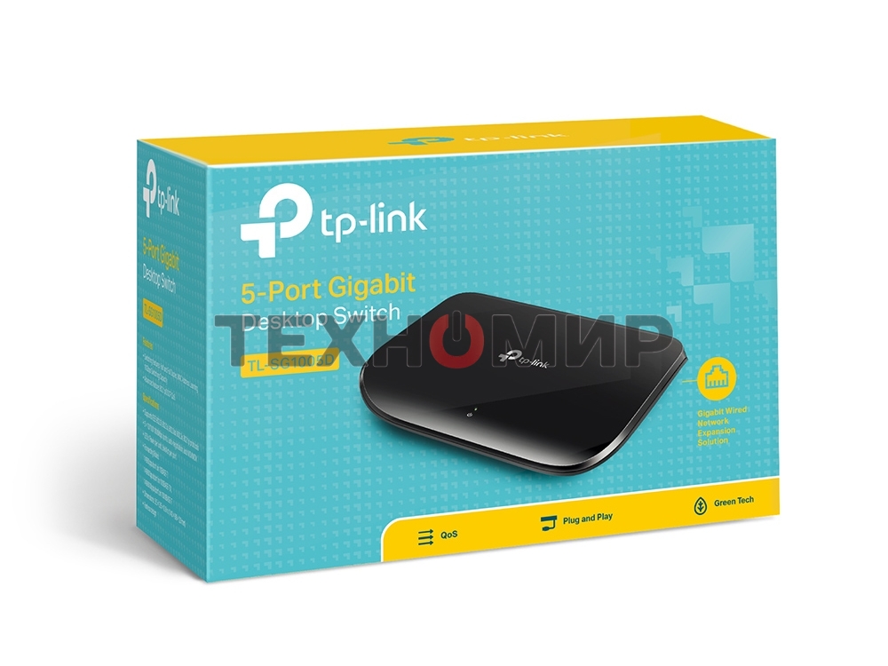 Коммутатор TP-Link SMB TL-SG1005D Коммутатор 5-port Gigabit Switch, plastic case