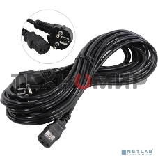 Кабель питания ExeGate Power PC-10P (Евровилка угловая Schuko->С13) VDE-250V-3*0.75-CU, 10A, 10м