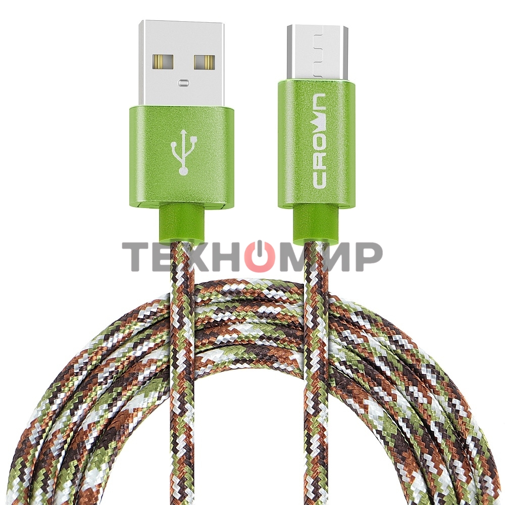Кабель Crown USB - microUSB CMCU-3092M military
