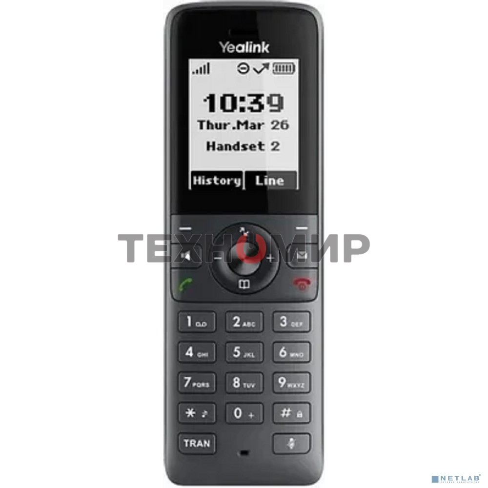 Беспроводная телефонная IP-DECT-система YEALINK W71P (база W70B+трубка W71H) до 10 SIP-аккаунтов, до 10 трубок на базу, до 20 вызовов, шт