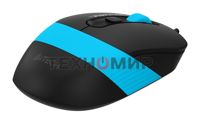 Мышь проводная A4Tech Fstyler FM10 черный/синий, 1600 dpi, USB, кнопки - 4