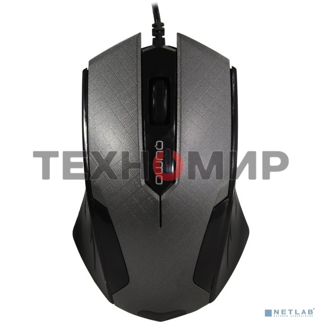 Мышь проводная Qumo Office M14 серый, 1000 dpi, USB, кнопки - 3
