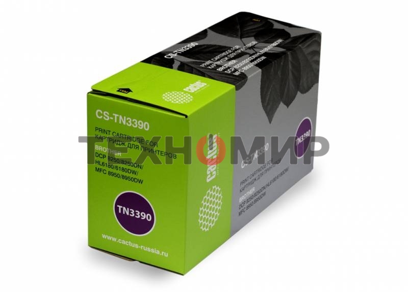 Картридж лазерный Cactus CS-TN3390 черный (12000 стр.) для Brother DCP 8250/8250DN/HL6180/6180DW/MFC 8950
