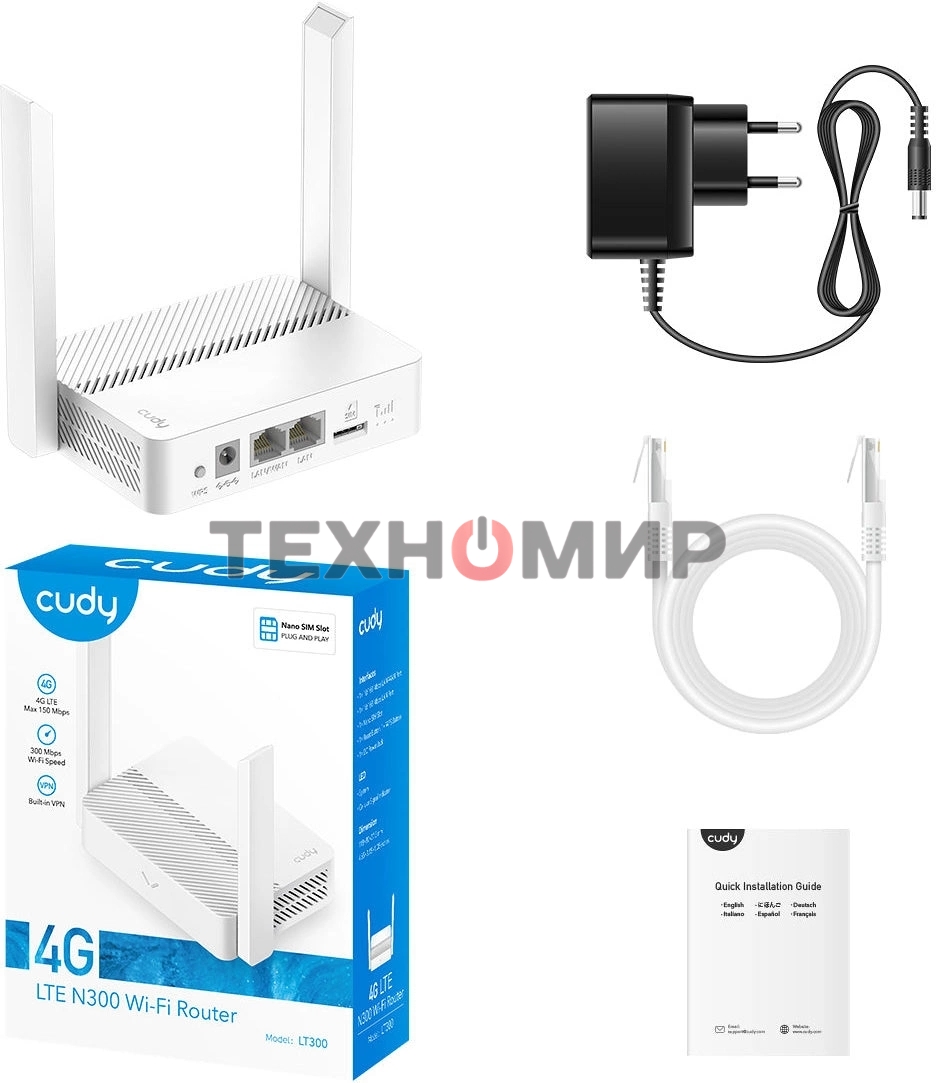 Маршрутизатор CUDY N300 Wi-Fi 4G LTE Cat4 Router
