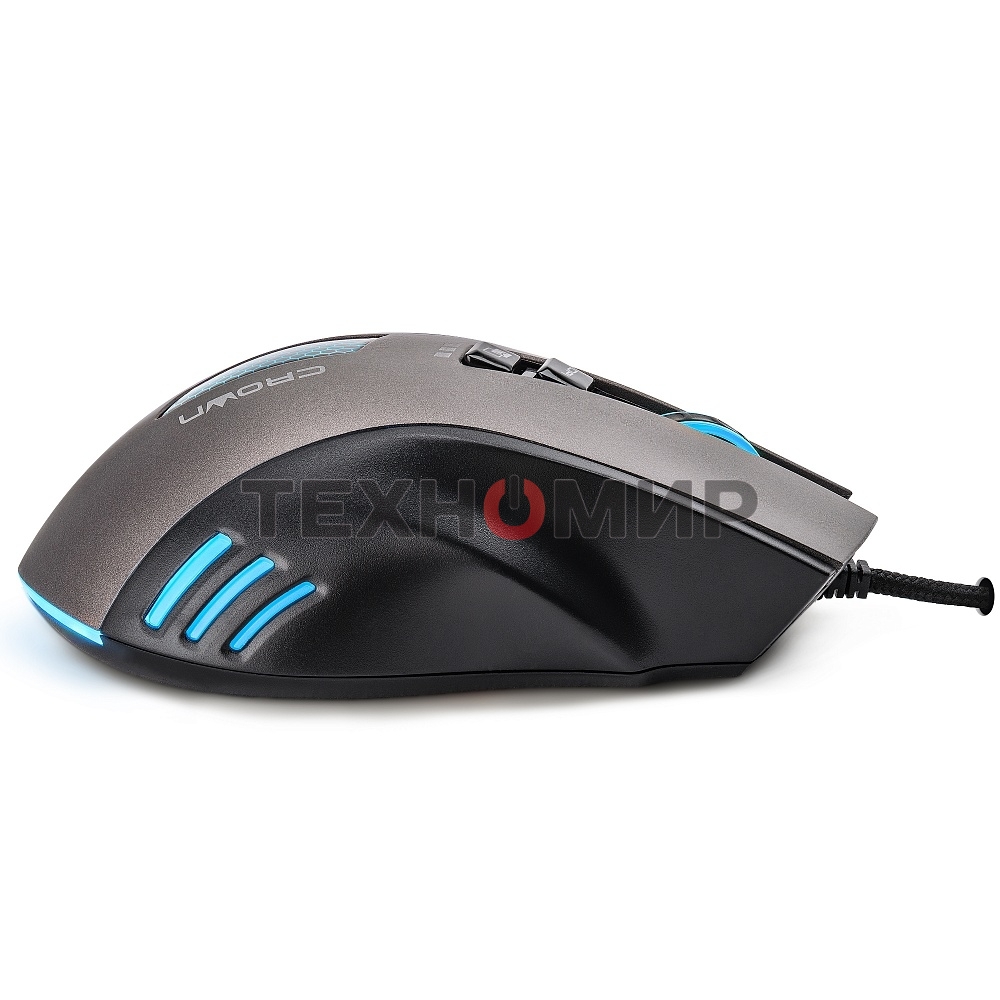 Мышь проводная Crown Gaming CMXG-711 черный, 4000 dpi, USB, кнопки - 8