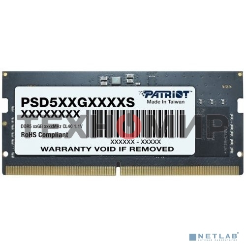 Оперативная память Patriot Signature, DDR5, 8GB (1x8 GB), 5600 MHz, CL46, SO-DIMM