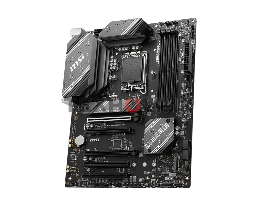 Материнская плата MSI B760 GAMING PLUS WIFI, LGA 1700, Intel B760, 4xDDR5, 4xSATA, 2xM.2, 1xPCI-E 4.0 x16, 3xPCI-E 3.0 x1, 1xDP, 1xHDMI, 1x 2.5Gb LAN, 2xUSB-A 3.2 Gen 2, 4xUSB 2.0, 5x3.5 мм, 7.1, Standard-ATX