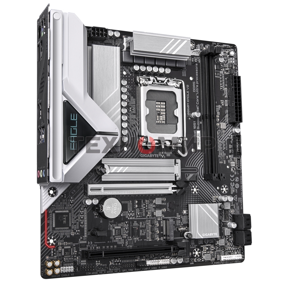 Материнская плата Gigabyte B860M EAGLE V2, LGA1851, Intel B860, 2xDDR5, 4xSATA, 2xM.2, 1xPCIe 5.0 x16, 1xPCIe 4.0 x4, 1xDP, 1xHDMI, 1x2.5Gb LAN, 3xUSB-A 5Gbps, 7xUSB-A 2.0, 1xUSB-C 5Gbps, 3x3.5 мм, 7.1, mATX