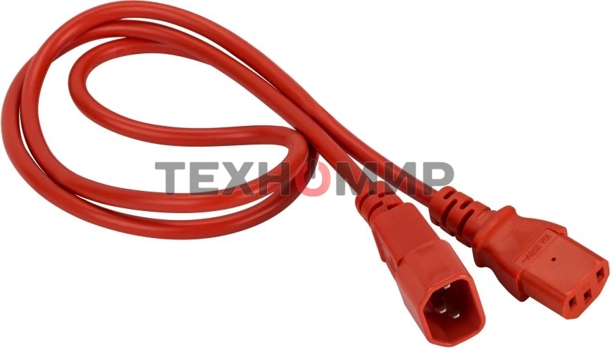 Шнур питания Lanmaster LAN-PP13/14-0.5-RD C13-С14 проводник.:3x0.75мм2 0.5м 220В 10А красный