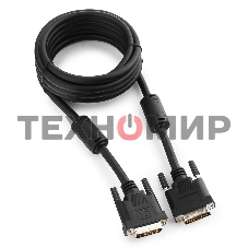 Кабель DVI-D dual link Gembird/Cablexpert, 25M/25M, 3.0м, черный, экран, феррит.кольца, пакет