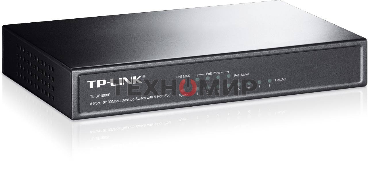 Коммутатор TP-Link SMB TL-SF1008P Коммутатор 8-port 10/100M Desktop PoE Switch