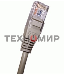 Патч-корд 2-х парный TWT UTP cat.5e, с заливными колпачками, 3.0 м, серый