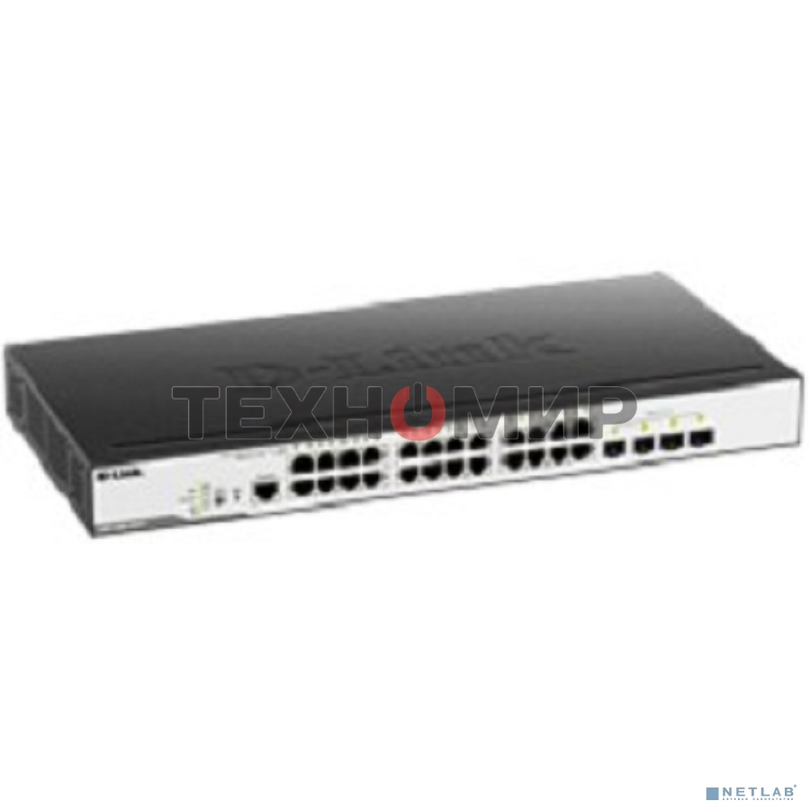 Коммутатор D-Link Switch DGS-3000-28LP/B1A Управляемый коммутатор 2 уровня с 24 портами 10/100/1000Base-T и 4 портами 1000Base-X SFP (24 порта с подде