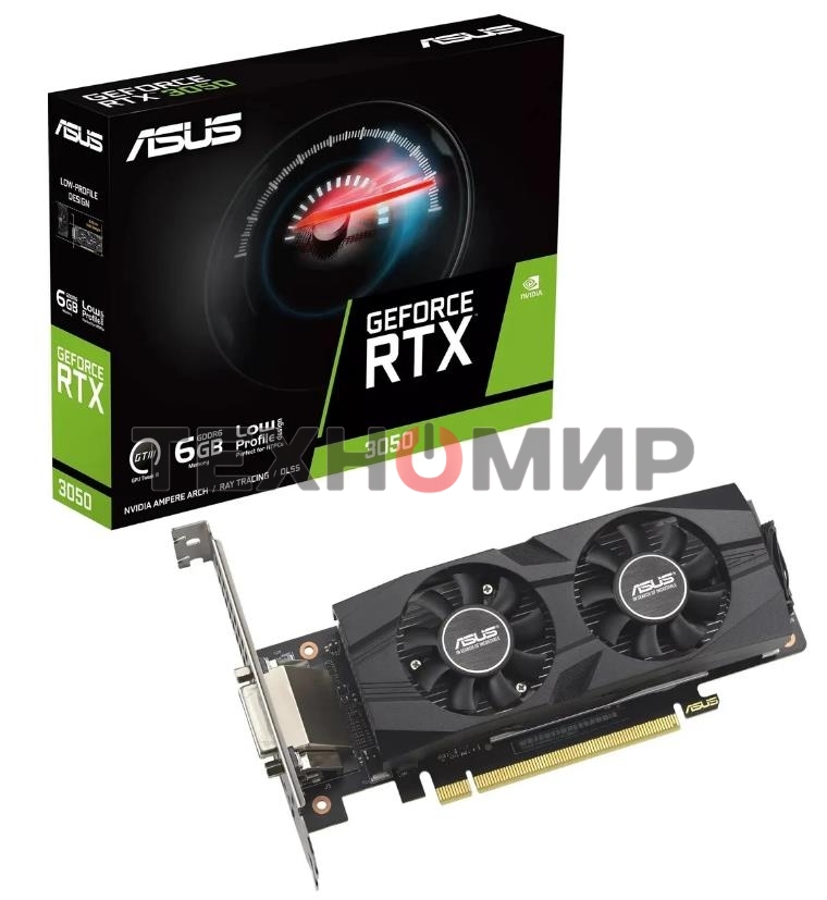 Видеокарта ASUS RTX 3050 6Gb RTX 3050-O6G-LP-BRK PCIE16 RTX 3050,DVI,HDMI,DP,6G,D6