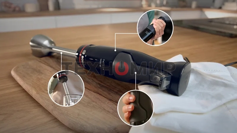 Блендер погружной Bosch MSM4B621, 1000 Вт, черный