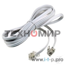 Телефонный шнур Rexant удлинитель RJ-11(6P-4C), длина 5 м., белый