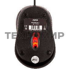 Мышь проводная HIPER HOM-031 черный, 1000 dpi, USB, кнопки - 3