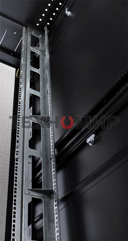 Шкаф серверный ПРОФ напольный 42U (800x1000) дверь перфор. 2 шт., черный, в сборе (ШТК-СП-42.8.10-44АА-9005)