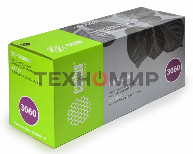 Картридж лазерный Cactus CS-TN3060 черный для Brother HL-5130/5140/5150D/5170DN (6700 стр.)