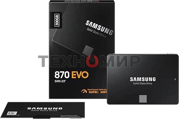 Накопитель SSD Samsung 870 EVO, 500Gb, SATA III, 2.5