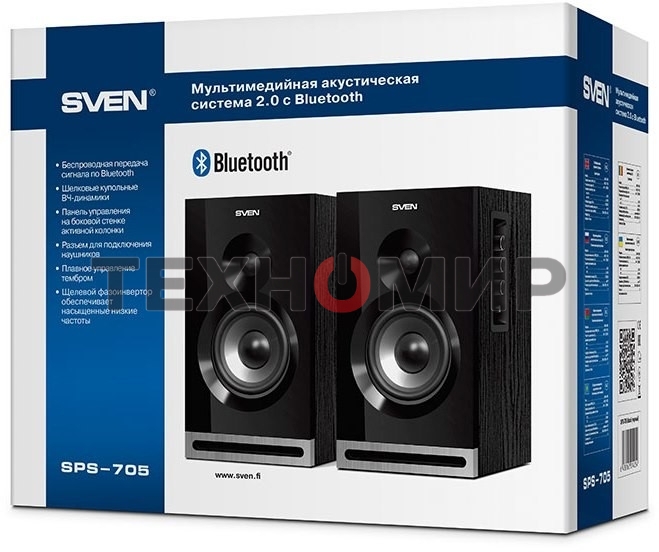Акустическая система Sven SPS-705 2.0 черный 40Вт