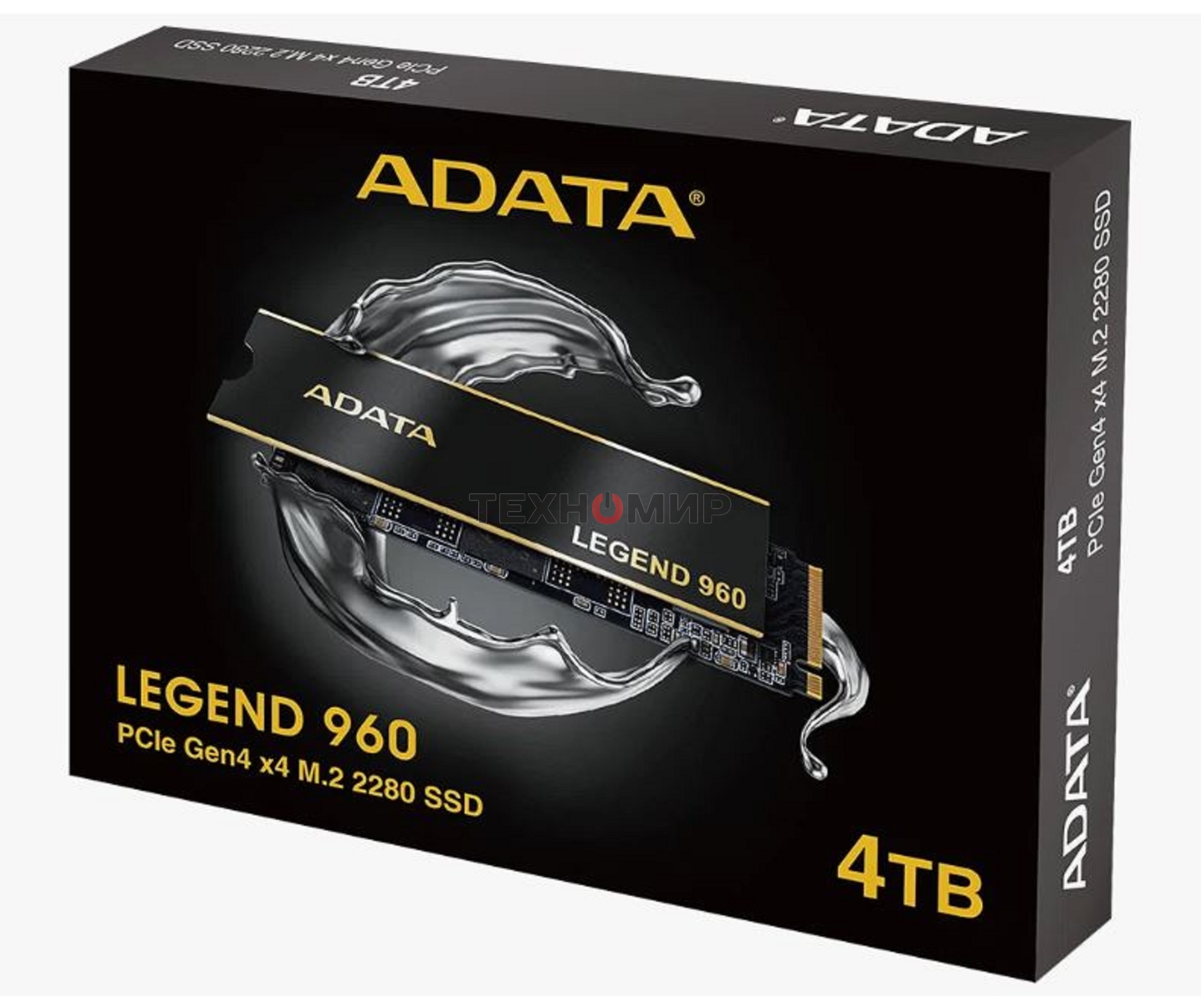 Накопитель SSD ADATA LEGEND 960, 4Tb, PCIe 4.0 x4, M.2 2280, NVMe, R/W 7400/6800, с радиатором