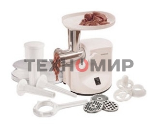 Мясорубка электрическая Kenwood MG450 белый, 1400 Вт, 1.5 кг/мин, реверс, защита от перегрузки, насадки - 5