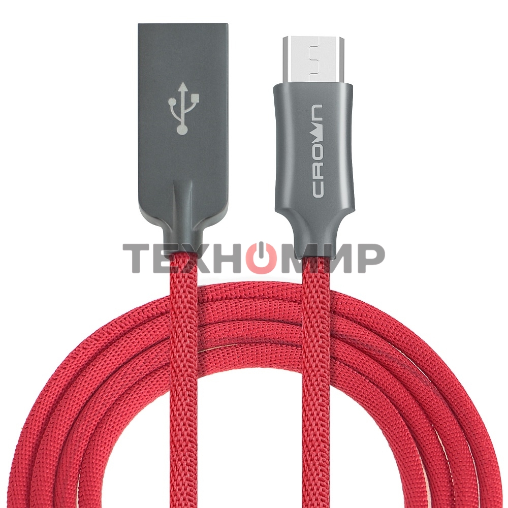 Кабель Crown USB - microUSB CMCU-3132M red