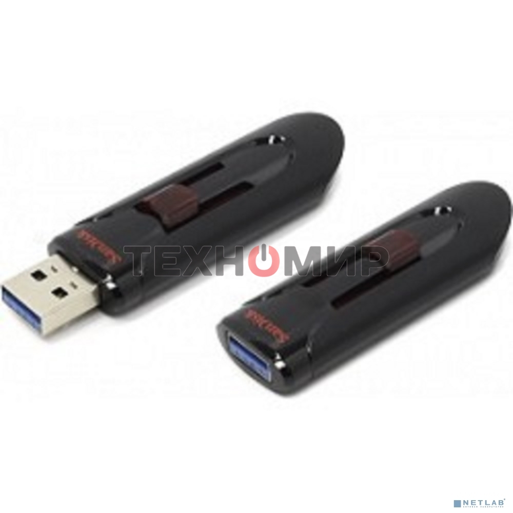 Флешка USB Sandisk CZ600 Cruzer Glide (SDCZ600-064G-G35), 64Gb, USB 3.0, R/W 10/20, черный