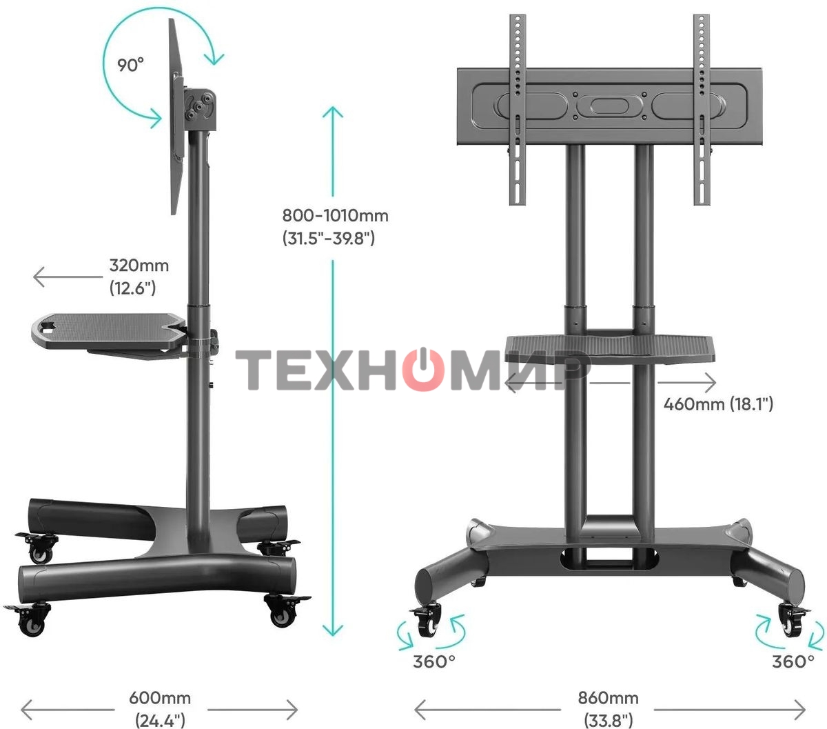 Стойка для телевизора с кронштейном ONKRON 32