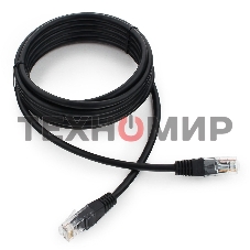 Патч-корд UTP Cablexpert PP12-3M/BK 5e, 3м, литой, многожильный, черный