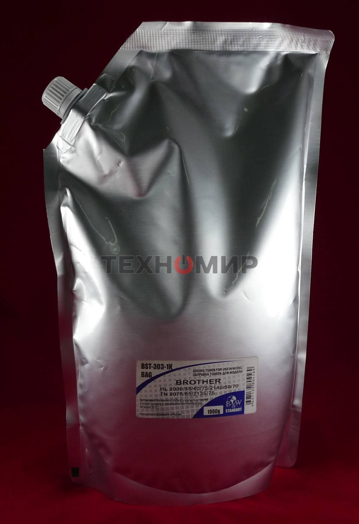 Тонер Brother TN 2075/85/2135/75 HL 2030/35/40/75/2140/50/70 (пакет 1kg) Black&White Standart