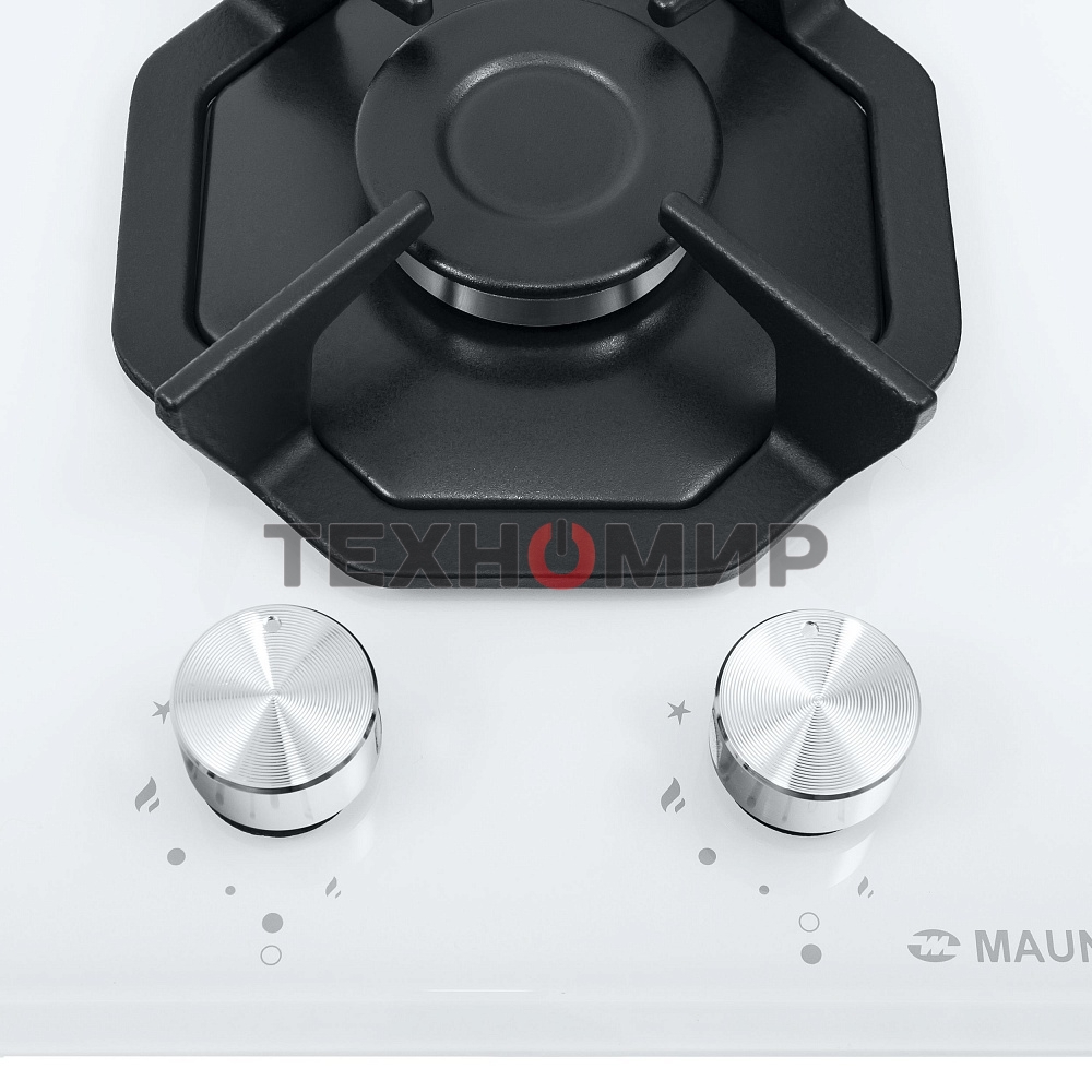 Газовая варочная панель Maunfeld EGHG.32.2CW/G, 2 конфорки, закаленное стекло, белый